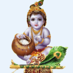 Jai Shri Krishna ji eating Makhan and smiling lightly