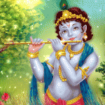 Krishna Bhagwan With Bansuri Gifs Wallpaper