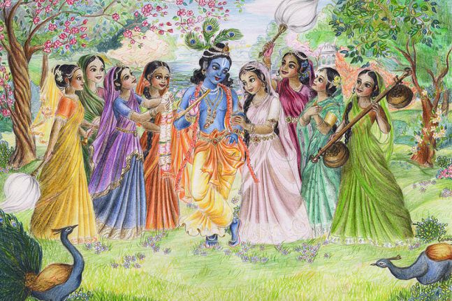 Krishna with Gopis Images