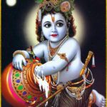 Little Shri Krishna Eating His Favorite Food Butter