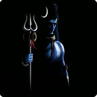 Lord Shiva Black Background Image with Trident