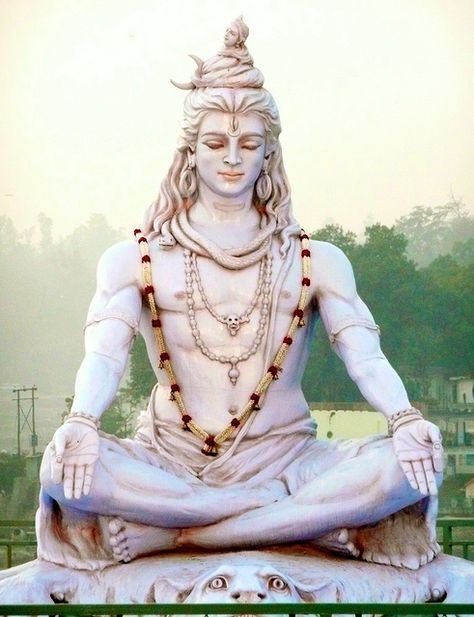 Statue of Lord Shiva Bhagwan On the banks of the Ganges in Rishikesh, India