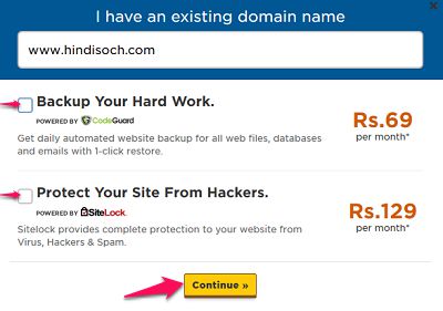 enter domain name