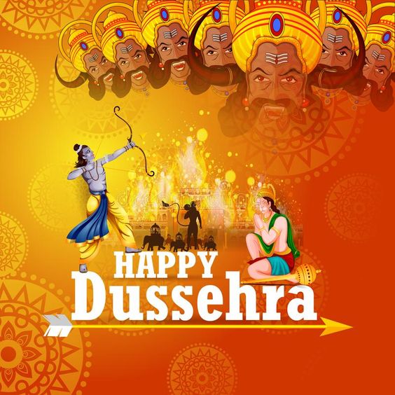 Happy Dussehra Photo with wishes for celebrating Dussehra