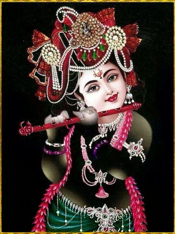 Black God Krishna HD Wallpaper