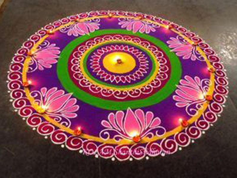 Simple Rangoli Design Image for Diwali for Beginners